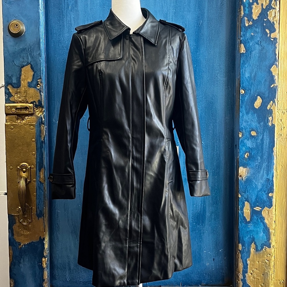 Allegra K Black Trench Coat